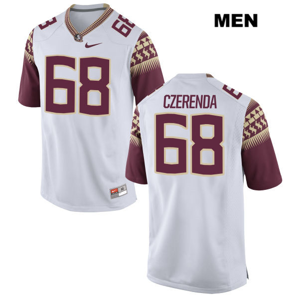 Men's NCAA Nike Florida State Seminoles #68 Jeremy Czerenda College White Stitched Authentic Football Jersey OTK6069QP